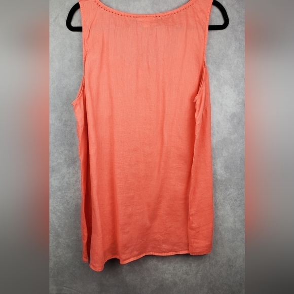 J Jill 100%  Linen Coral Sleevless Shift Summer top size XL - Picture 2 of 12